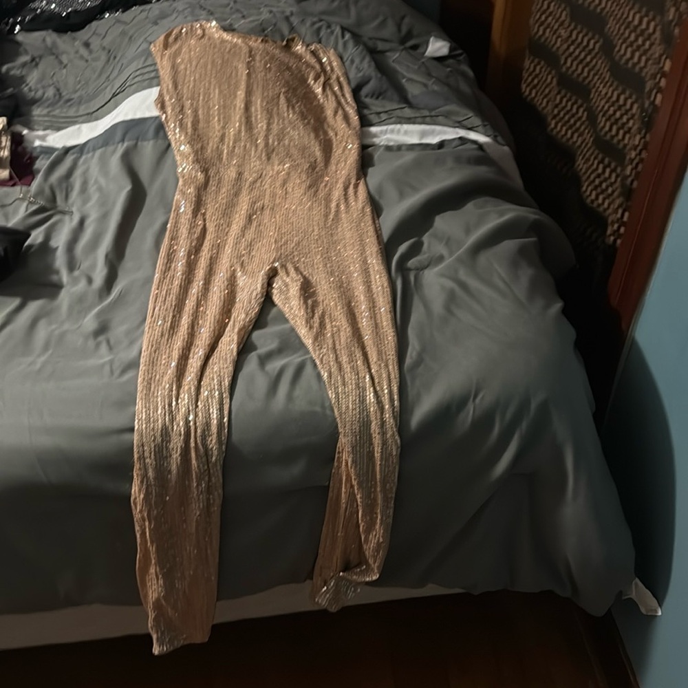 Gold sequin body suit